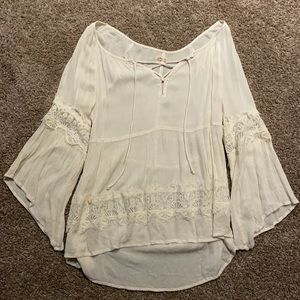White lace long sleeve top